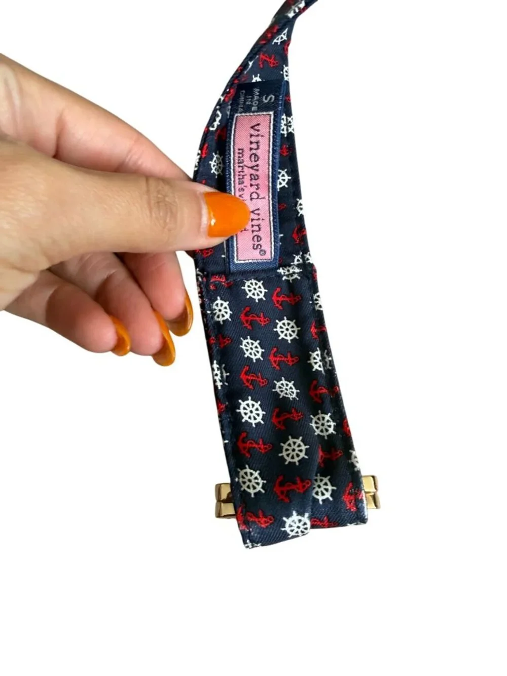 VINEYARD VINES Women’s Navy White Anchor Sailing Belt Size Small